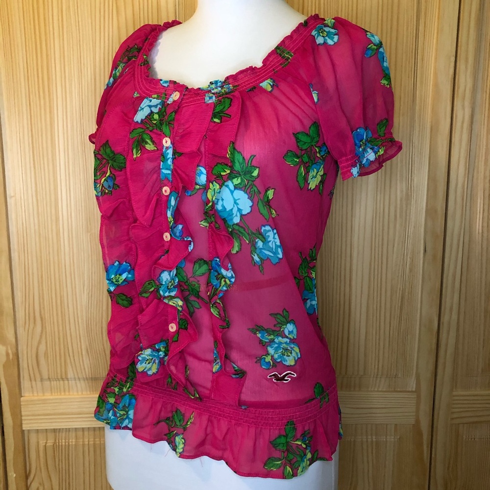 Hollister Pink Floral Top